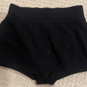 Olivaceous Black Knit Shorts